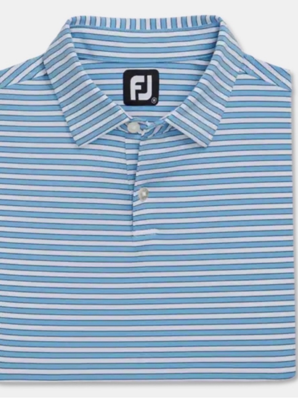 FootJoy Blue and White Striped Golf Polo